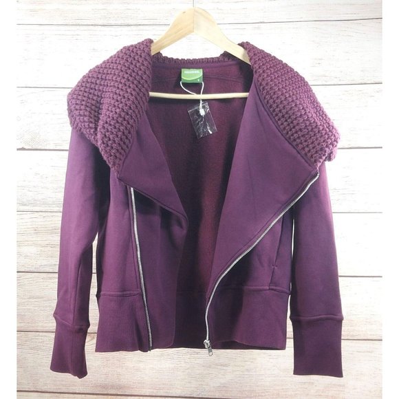 Women Warm Inclined Zipper Sweatshirt Hoodie High Neck Pocketed Jacket Outwear S - Picture 7 of 12